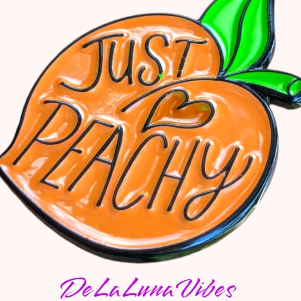3/$12 or $5 🍑"Just Peachy" 🍑 Enamel Pin -- New